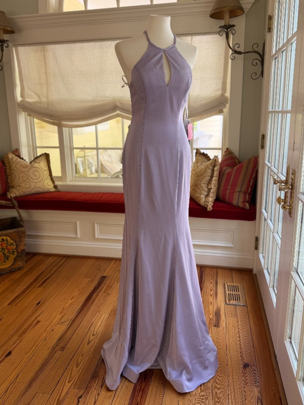 NWT Jovani 63920A Lavender Satin Halter Gown - Size 6